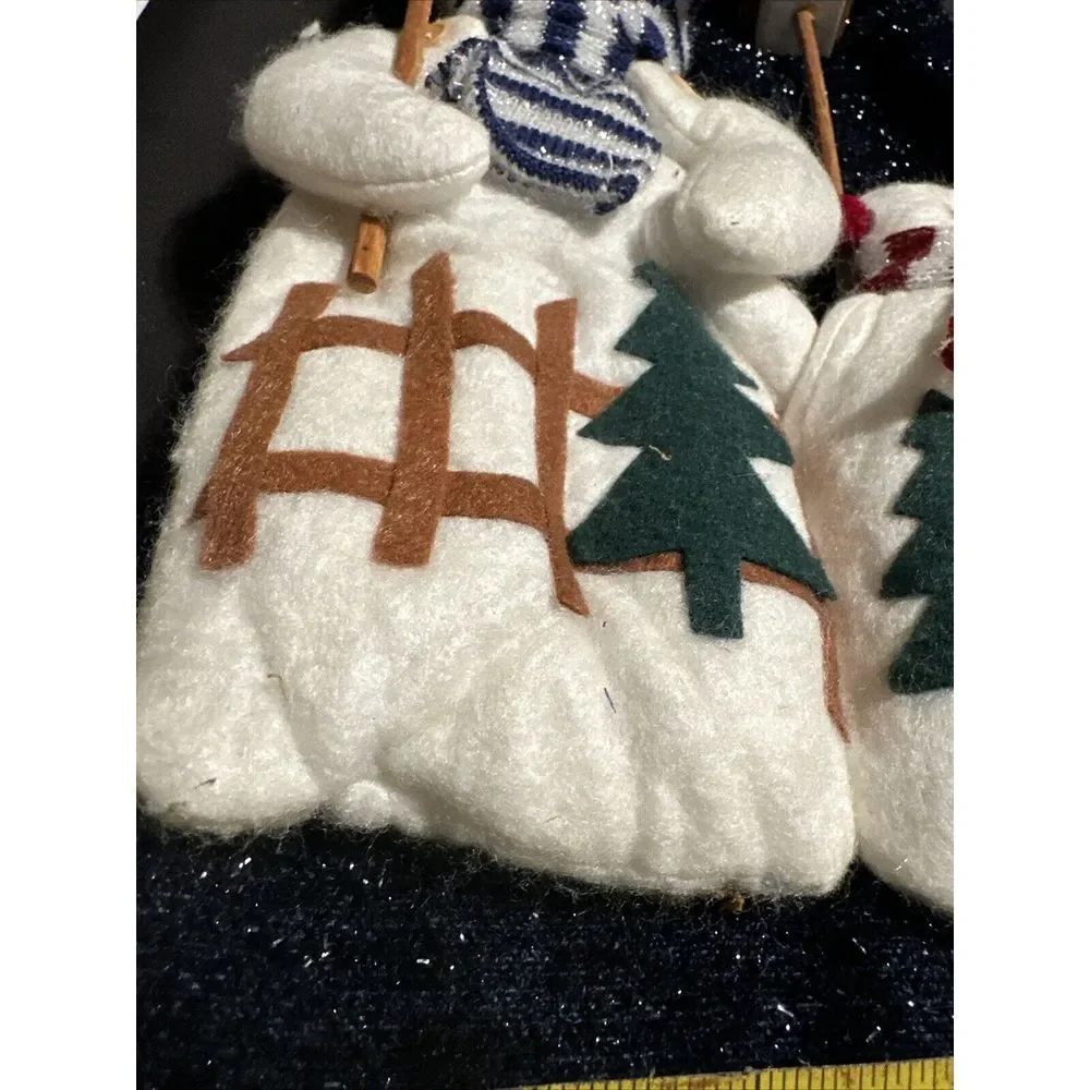 Lot of 4 3D Snowman Sleigh Bird House Christmas Stockings Penguin EUC
